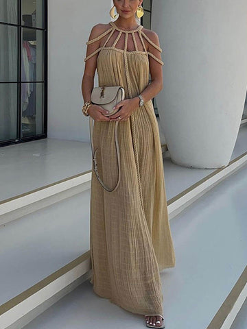 Maxikleid mit umhüllten Zöpfen