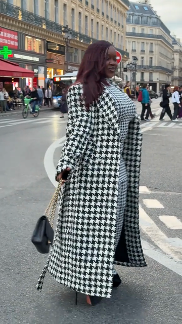 Houndstooth Form-Fitting Knit Two-Set