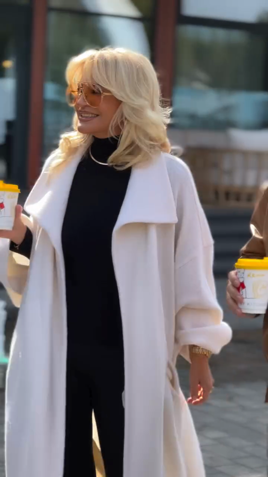 White oversized coat