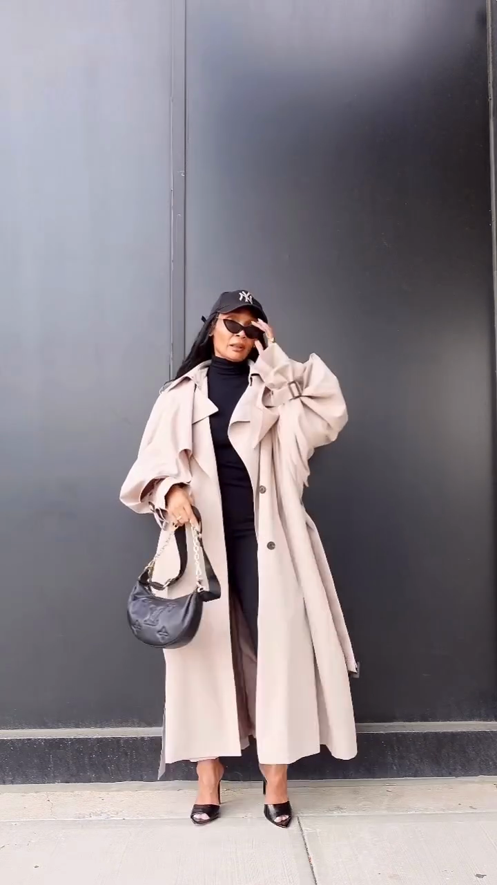Beige trench coat
