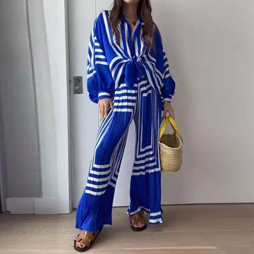 Oversized Print Vacation Pants Set