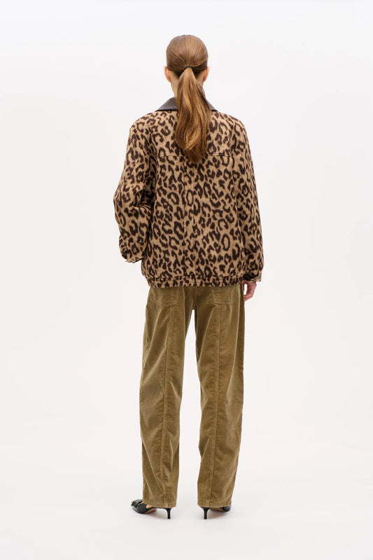 Brown leopard print oversized coat