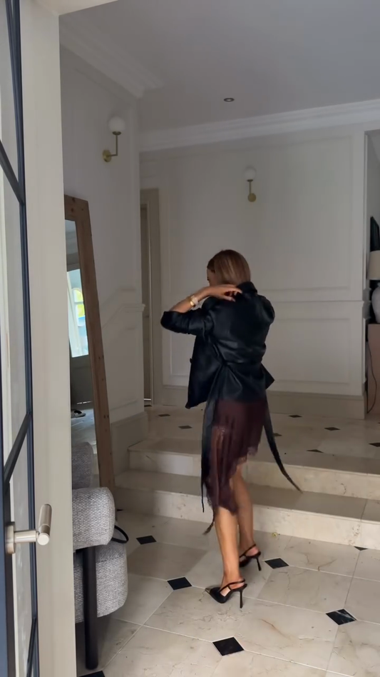 Faux Leather Belted Jacket