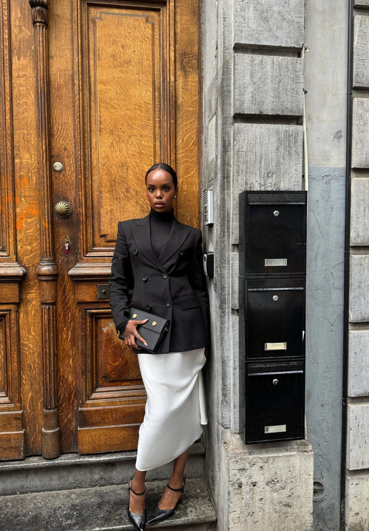 Black Double-Breasted Blazer dress