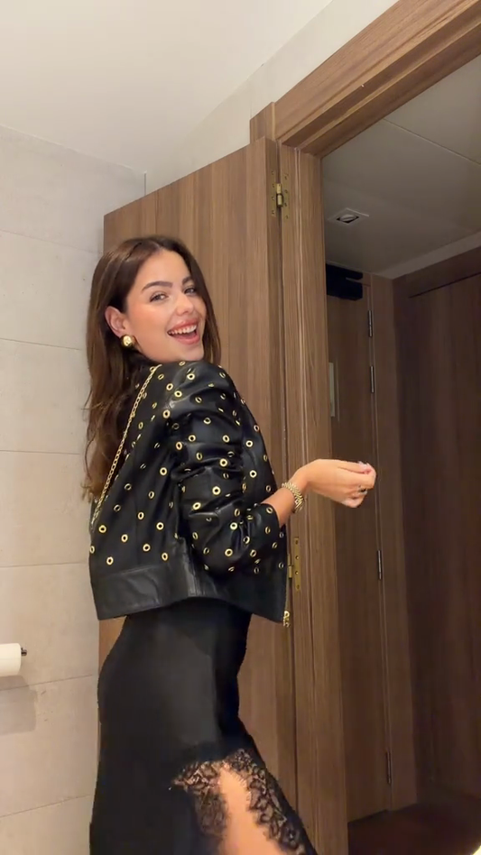 Black Studded Leather Jacket