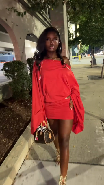 Red Off-the-Shoulder Mini Dress