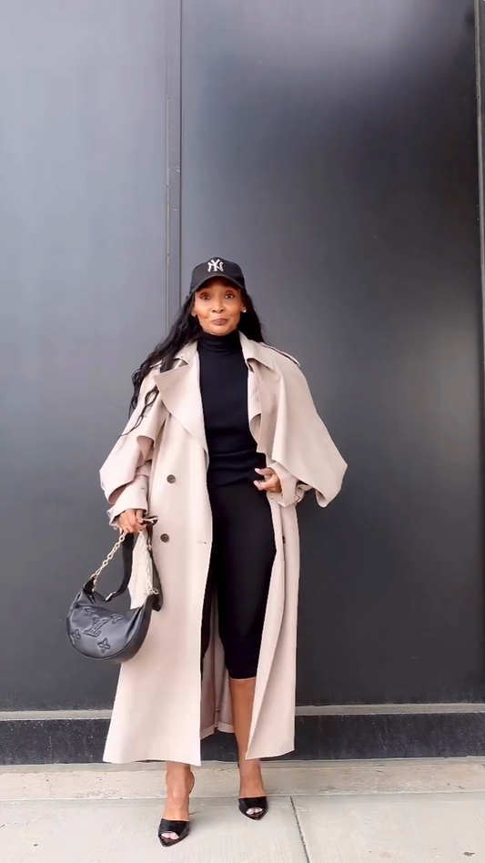 Beige trench coat