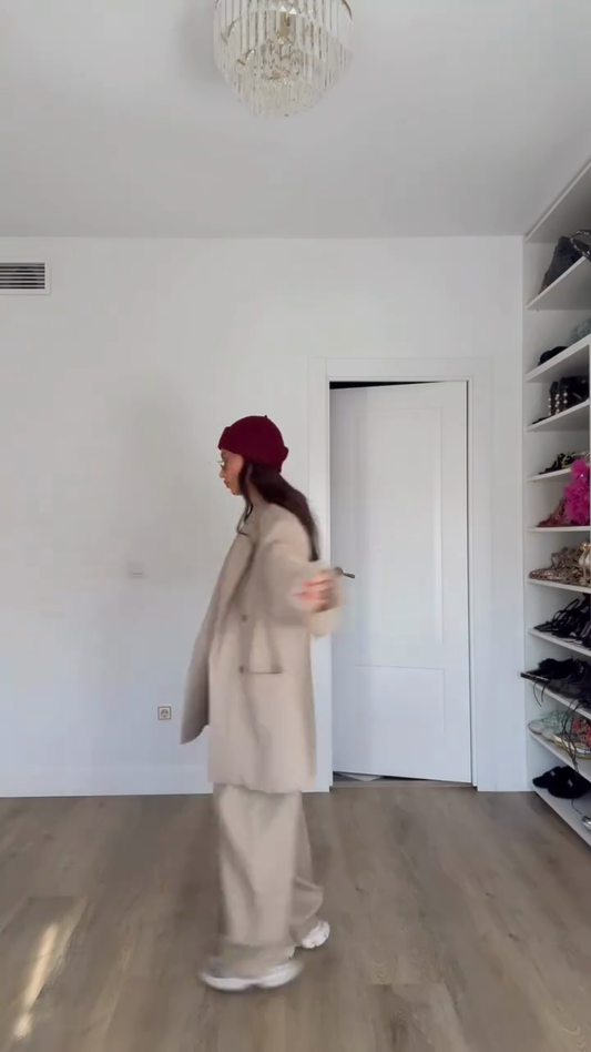 Oversized Double-Breasted Wide-Leg Set