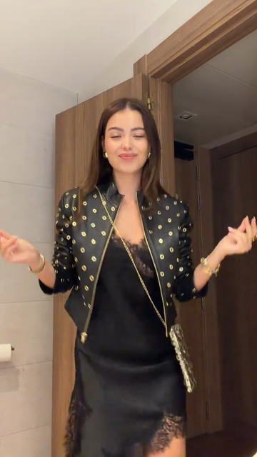 Black Studded Leather Jacket