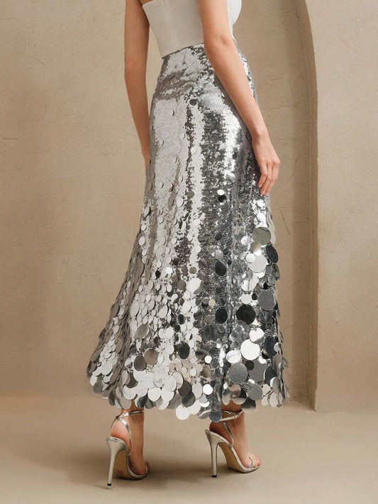sequined long skirt
