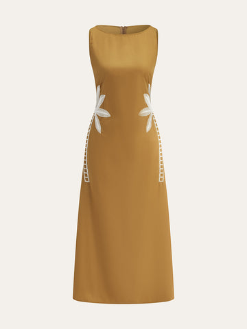 Embroidered Sleeveless Dress