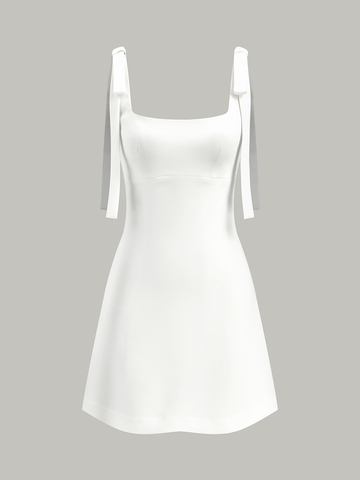 Bow-Strap Backless Mini Dress