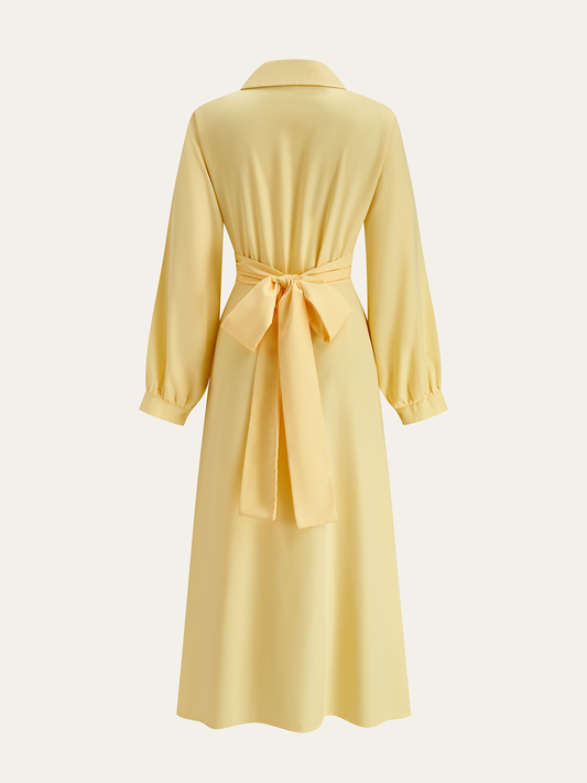 Back Bow Tie Shirt Dress