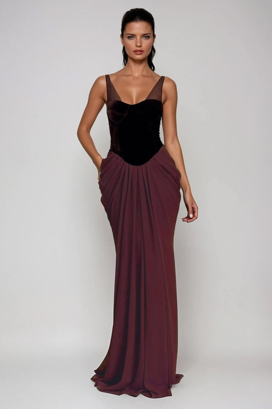Mesh Ruch Maxi Dress