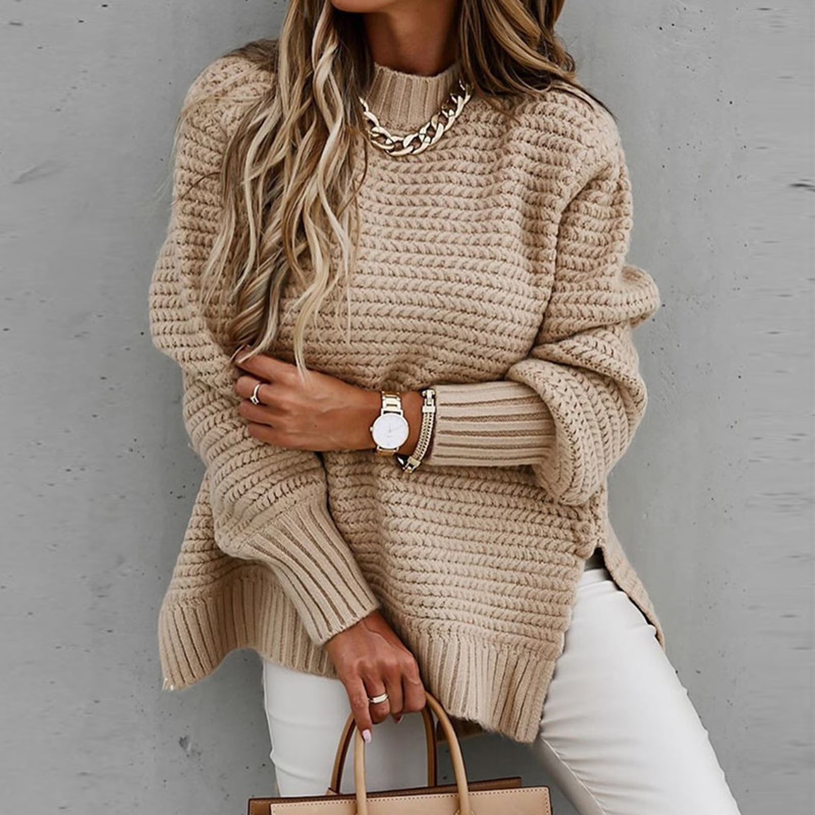 Oversized knit sweater