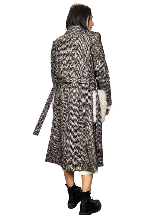 Furry Pockets Herringbone Coat