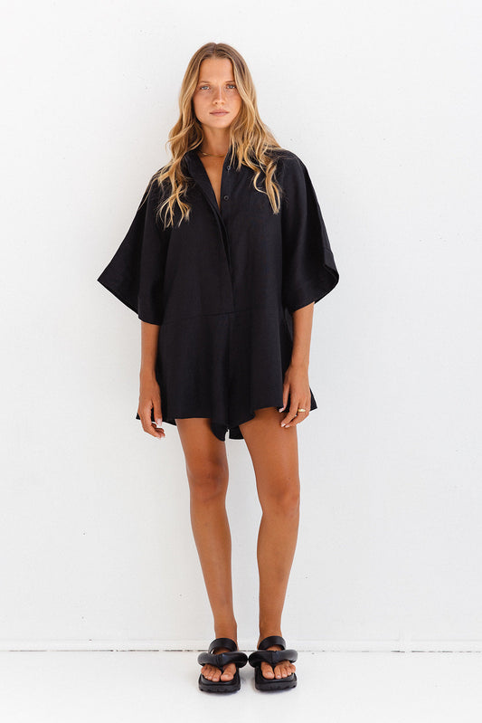 Retro mid denim jumpsuit