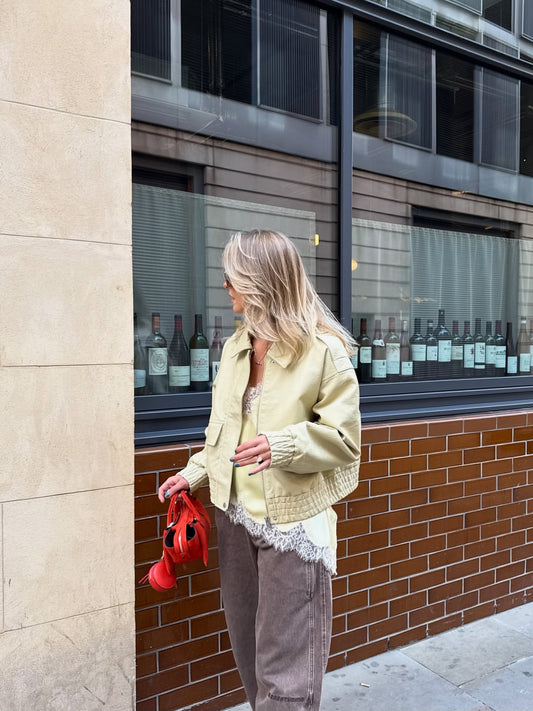 Light green cropped jacket