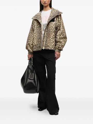 Leopard Print Hooded Jacket