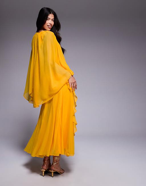 Trapeze Overlay Chiffon Maxi Dress