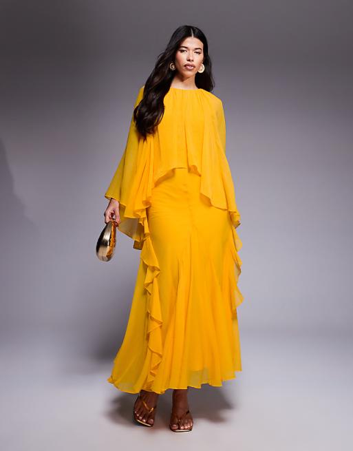 Trapeze Overlay Chiffon Maxi Dress