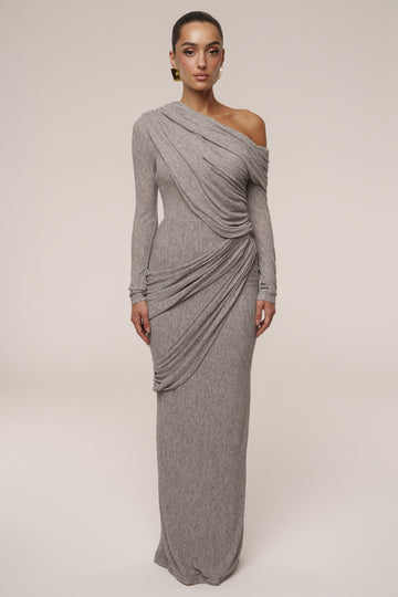 Elegant Textured One Shoulder Dress