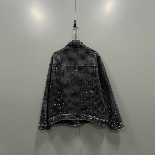 Sequin Mesh Denim Jacket
