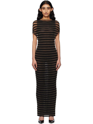 Long Viscose Mariniere Striped Dress