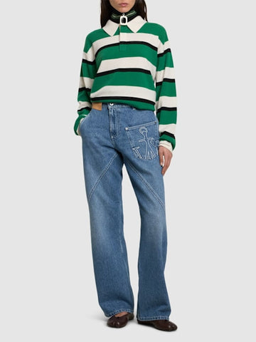 Asymmetrical denim trousers