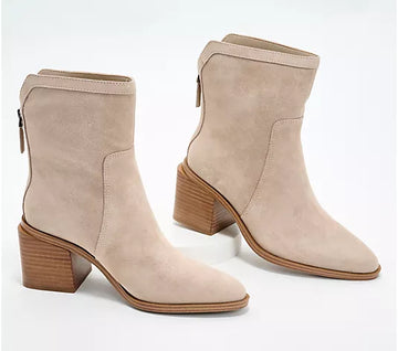 Water-Repellent Suede Mid-Shaft Boots