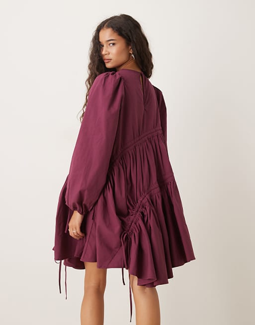 Oversized ruched mini dress