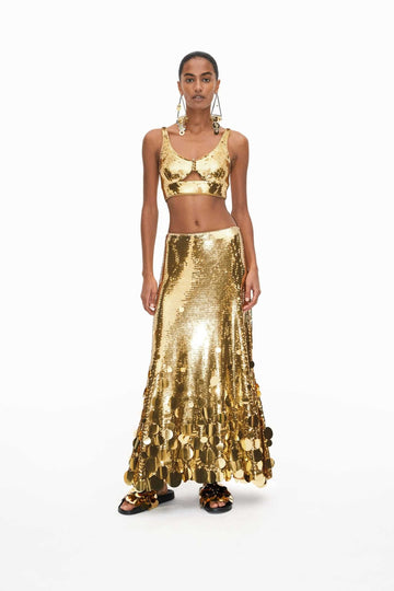 Gold sequined short suit
