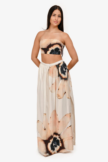 Neutral Floral-Print Two-Piece Set