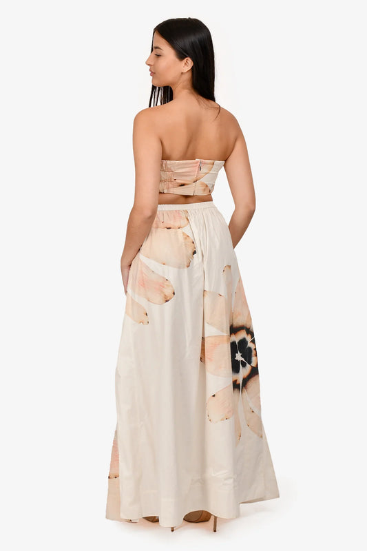 Neutral Floral-Print Two-Piece Set