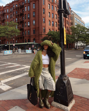 Oversized handmade sweater jacket