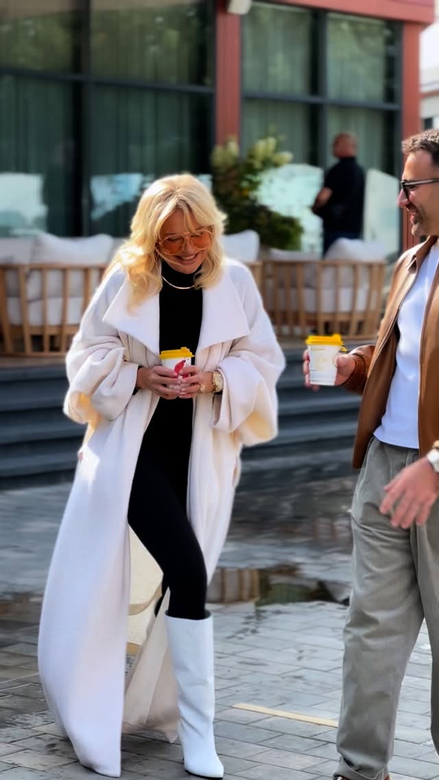 White oversized coat