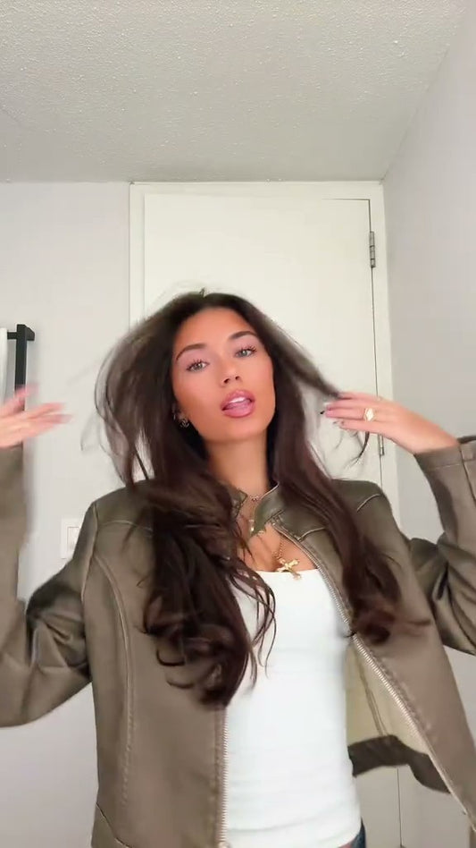 Khaki slim-fit jacket