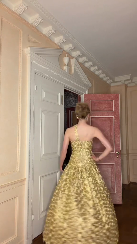 Textured One Shoulder Maxi Gown