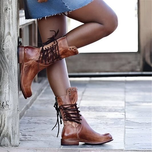 Anastasia | Leather Lace-Up Boots