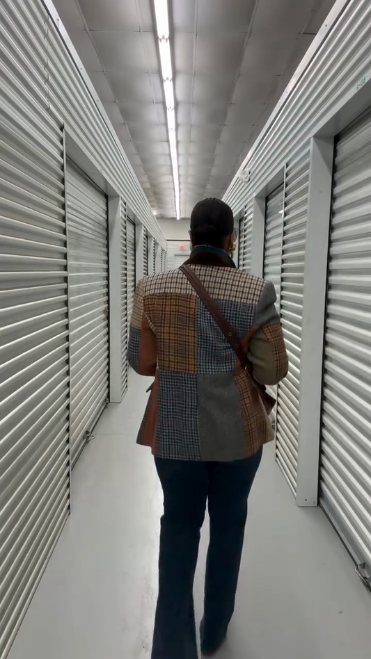 80s Plaid Patchwork Blazer Jacket