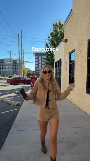 Tan Suede Co-ord Outfit