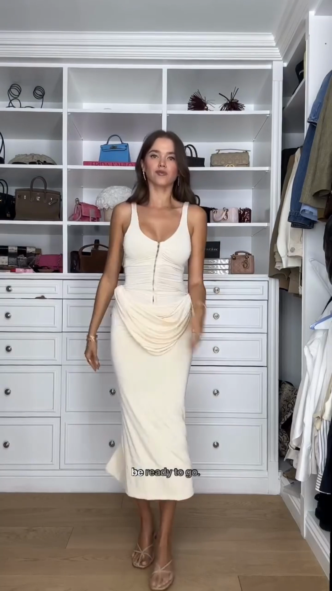 Cream Sleeveless Midi Dress