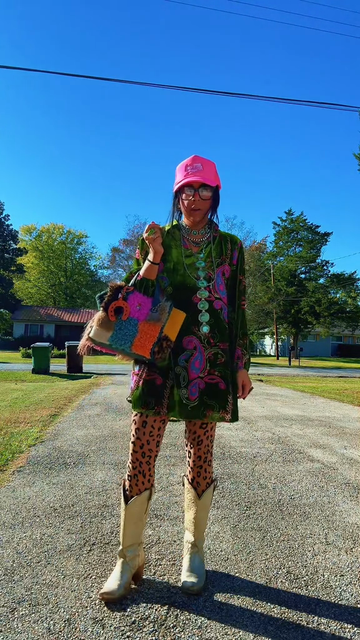 Green velvet paisley dress