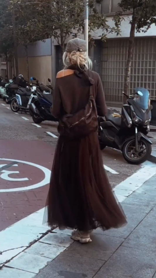 Layered Knit  Tulle Maxi Outfit