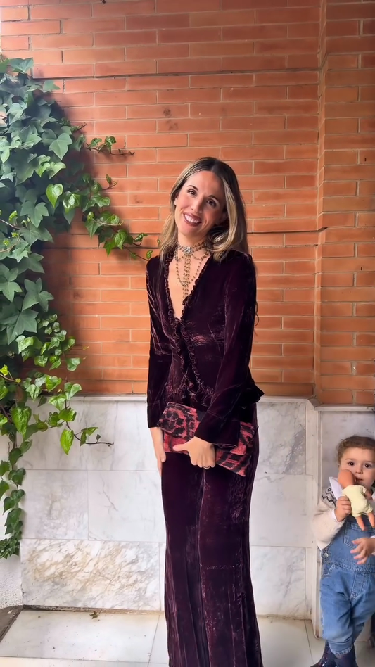 Crushed Velvet Ruffled Co-ord Set