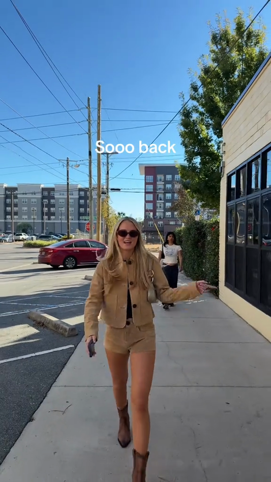 Tan Suede Co-ord Outfit