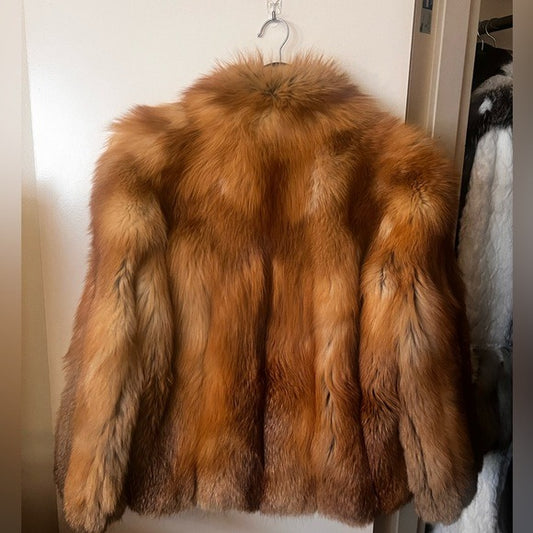 Red fox fur coat