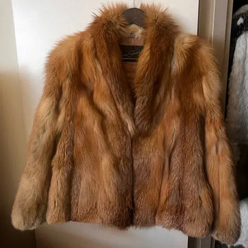 Red fox fur coat