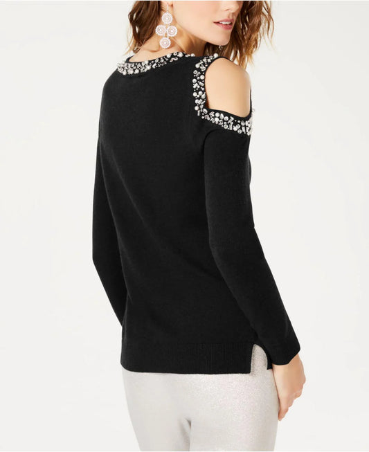 Roman crystal embellished sweater