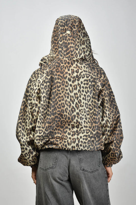 Leopard Print Hooded Jacket